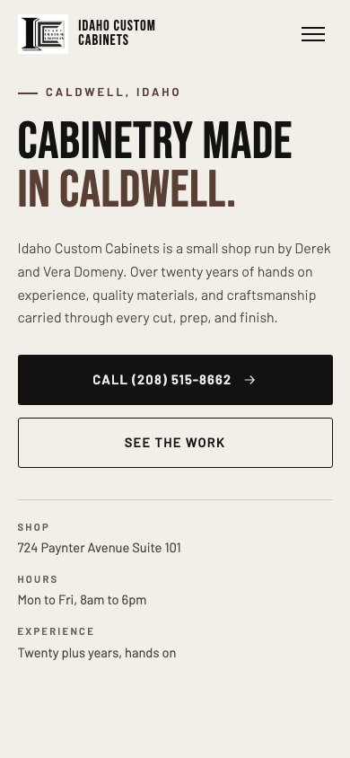 The new homepage on a phone