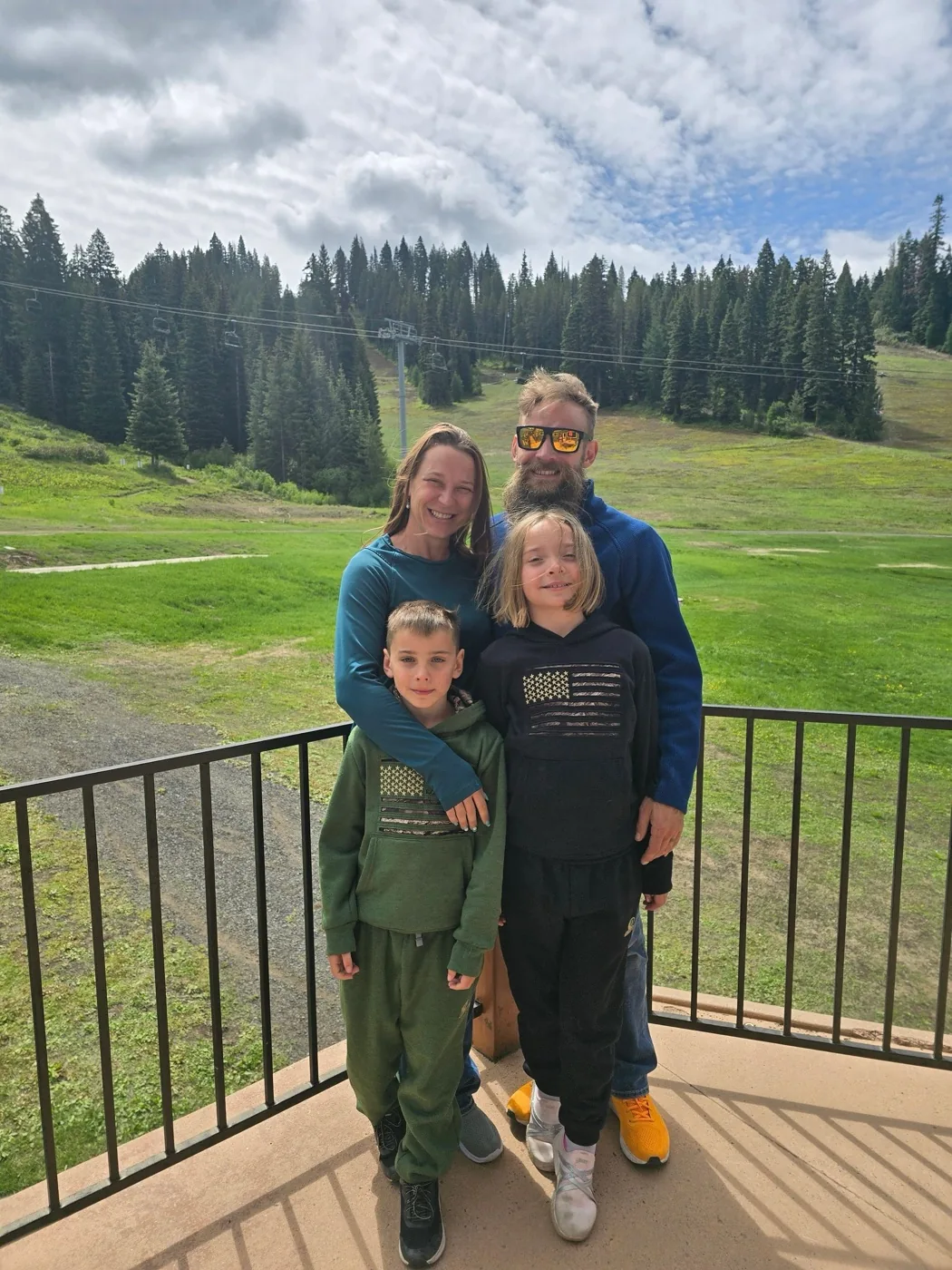 The Domeny family in the Idaho mountains
