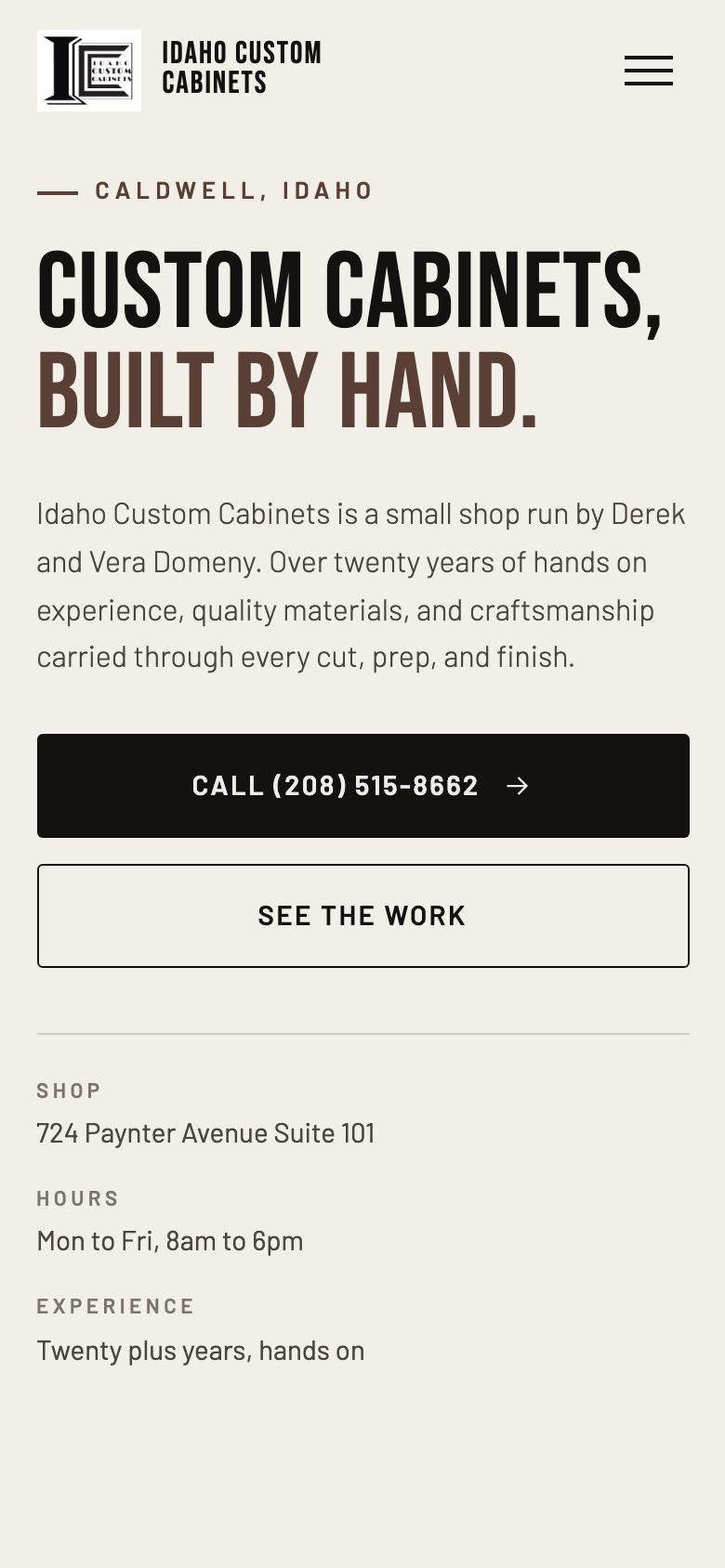The new homepage on a phone